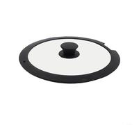 Tempered Glass View Heat-Resistant Anti-Spill for Pots (18/20/26 cm) Non-Slip Handle Dishwasher Safe - Black or White Silicone Pot with Lid(A 18CM)