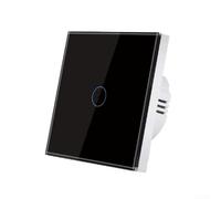 Tempered Glass Wall Switch 1-Gang LED Indicator No Neutral(Black)