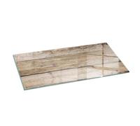 Tempered Hearth Glass Plate with Decorative Print | Fireplace Floor Protector | Heat Resistant Stove Base | Modern Fire Surround - 125x50cm (49.2×19.7 inch) - Wooden board in arrangement