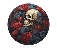 Tempered Skull Image Poster Glass Cutting Board 8"X8" Chopping Board with Rubber Feet, Non-slip & Heat Resistant Fruit Cutting Boards, Small Chopping Boards Gift for Kitchen/Bar/Camping/Wedding/Rvs/Tr