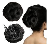 TEMPERIA Hair Buns for Women - Juda Accessories For Women - Hair Buns Clip - Artificial False Fake Hair Donuts Bun Maker Extension - Black - Pack of 1