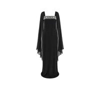 Temperley London Pyramus crystal-embellished cape gown maxi dress - Black 8-10-12
