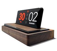 Tempest Deluxe - A Luxurious Walnut and Leather Chess Clock Dock Hybrid. Includes Bundled iOS and Android Software (Phone is not Included) Game Timer