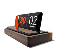 Tempest Deluxe - A Luxurious Walnut and Leather Chess Clock Dock Hybrid. Includes Bundled iOS and Android Software (Phone is not Included) Game Timer