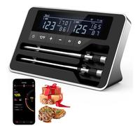 TempGrill Smart Wireless Meat Thermometer with Double 5mm Ultra-Thin Probe, Bluetooth Meat Thermometer with Large LCD Display for BBQ Grill, Oven, Smoker, Air Fryer (Double Probe)