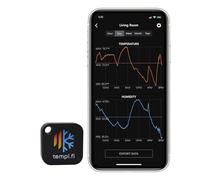 tempi.fi Wireless Temperature and Humidity Sensor - Developed in The USA - 24/7 Data Logger with Alarm - Bluetooth Smart Thermometer and Hygrometer - Bluetooth Only - Not WiFi