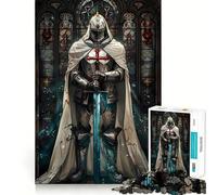 Templar Crusader Knight Jigsaw Puzzle for Teenagers 1000 Pieces Cognitive Toy Quiet Hobby Premium Edge (50x75cm)