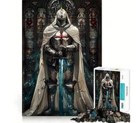 Templar Crusader Knight Jigsaw Puzzle for Teenagers 1000 Pieces Enhance Recall Quiet Fun Exact Edge Artistic Gift (38x52cm)