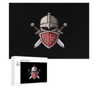 Templar Helmet Crosss And Sword Medieval Crusader Puzzle for Adults Challenging Jigsaw Puzzles for Women Men