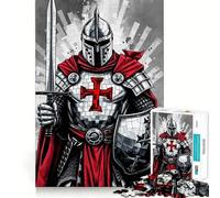 Templar Knight 1000 Piece Jigsaw Puzzles for Adults Jigsaw Thought Toy Indoor Fun Accurate Edge Art Collectible (50x75cm)