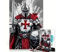 Templar Knight 1000 Piece Jigsaws for Adults Puzzle Intellect Toy Relaxing Fun Quality Cut Fine Art Piece (38x26cm)