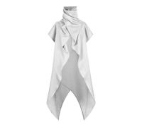 Templar Knight Cape, Halloween Costume, Men's Wizard Robe, Cape Coat with Stand-Up Collar, Renaissance Long Knitted Jacket, Gothic Medieval Robe, Vintage Robe for Halloween Party, Carnival