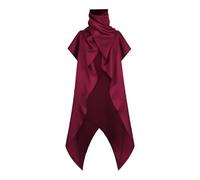 Templar Knight Cape, Halloween Costume, Men's Wizard Robe, Cape Coat with Stand-Up Collar, Renaissance Long Knitted Jacket, Gothic Medieval Robe, Vintage Robe for Halloween Party, Carnival