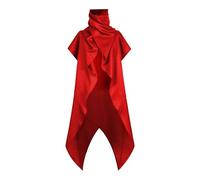 Templar Knight Cape, Halloween Costume, Men's Wizard Robe, Cape Coat with Stand-Up Collar, Renaissance Long Knitted Jacket, Gothic Medieval Robe, Vintage Robe for Halloween Party, Carnival