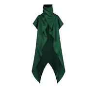 Templar Knight Cape, Halloween Costume, Men's Wizard Robe, Cape Coat with Stand-Up Collar, Renaissance Long Knitted Jacket, Gothic Medieval Robe, Vintage Robe for Halloween Party, Carnival