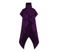 Templar Knight Cape, Halloween Costume, Men's Wizard Robe, Cape Coat with Stand-Up Collar, Renaissance Long Knitted Jacket, Gothic Medieval Robe, Vintage Robe for Halloween Party, Carnival