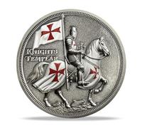 Templar Knight Challenge Coin | Chivalric Valor & Sacred Cross Medallion | Knights Templar Historical Token | Commemorative Gifts for Collectors, Historians, and Enthusiasts