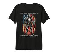 Templar Knight Crusader USA Flag Graphic Premium T-Shirt