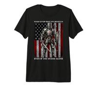 Templar Knight Crusader USA Flag Graphic Premium T-Shirt