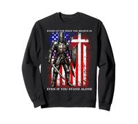 Templar Knight Crusader USA Flag Graphic Sweatshirt