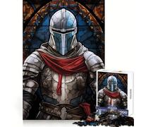 Templar Knight Glass 1000 Piece Jigsaw Puzzle for Teenagers Smart Game Relaxed Mind Pattern Assembly Santa Wish List (38x52cm)