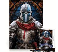 Templar Knight Glass Puzzles for Adults 1000 Pieces Brain Challenge Toy Calm Mind Clear Cut Art Collection Piece (38x26cm)