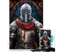 Templar Knight Glass Puzzles for Adults 1000 Pieces Brain Challenge Toy Calm Mind Clear Cut Art Collection Piece (38x26cm)