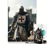 Templar Knight in Armor 1000 Piece Jigsaw Puzzle for Teenagers Smart Game Relaxed Mind Pattern Assembly Santa Wish List (38x52cm)