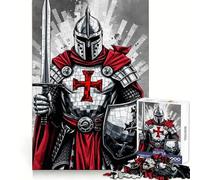 Templar Knight Jigsaw Puzzles 1000 Pieces for Teenagers Think Game Peaceful Time Quality Edge Perfect Present (38x52cm)