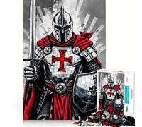 Templar Knight Jigsaw Puzzles 1000 Pieces for Teenagers Think Game Peaceful Time Quality Edge Perfect Present (38x52cm)