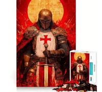 Templar Knight Painting 1000 Teenager Pieces Jigsaw Puzzle Mind Exercise Toy Bonding Time Precision Cut Art Collection Piece (50x75cm)
