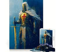 Templar Knight Painting Jigsaw Puzzle for Adults 1000 Pieces Think Smart Toy Home Enjoy Accurate Cut Wall Art Decor (38x26cm)