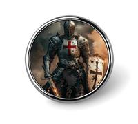 Templar Knight Round Brooch Pin Lapel Pins Tie Suit Dress Accessories Wedding Birthday Gifts for Men Women
