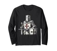 Templar Knight Warrior Design Long Sleeve T-Shirt
