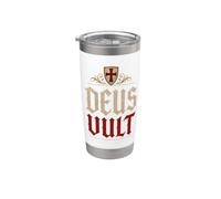 Templar Knights Deus Vult (God Wills It) Shield Aged Stainless Steel Insulated Tumbler