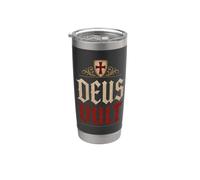 Templar Knights Deus Vult (God Wills It) Shield Aged Stainless Steel Insulated Tumbler