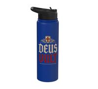 Templar Knights Deus Vult (God Wills It) Shield Aged Stainless Steel Insulated Water Bottle