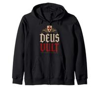 Templar Knights Deus Vult (God Wills It) Shield Zip Hoodie