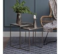 Templar Nest of Tables - Set of 2 - Silver Metal