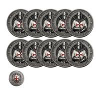 Templar Oath Commemorative Coin, “AD GLORIAM DEI” Medieval Knight Faith Challenge Coin, Dual-Sided Knight Templar Token with Red Cross Shield & Latin Motto, Christian Collectible Gifts (10pcs)