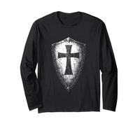 Templar Shield with Cross Emblem Long Sleeve T-Shirt