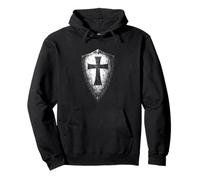 Templar Shield With Cross Emblem Pullover Hoodie
