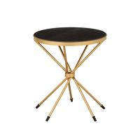 Templar Side Table - Round - Black Marble and Gold