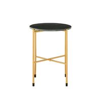 Templar Side Table - Round - Green Marble and Gold