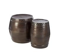 Templar Side Tables - Set of 2 - Rustic Brown Drum