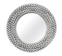 Templar Wall Mirror - Round - Silver Beaded