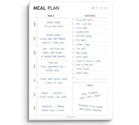 Templatables A5 Weekly Meal Planner Deskpad - Tear Away Meal Planning Pad with Shopping List & Notes Section - 50 Sheets, 120gsm Premium Paper - Family Food & Grocery Planner