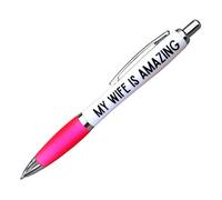 Templatables Fun & Rude Novelty Pens - Funny Gifts for Men, Women, Friends, Husbands, Wives and Family (My Wife Is Amazing, Pink)