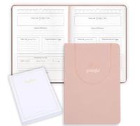 Templatables Gratitude Journal - Daily Mindfulness & Self-Care Notebook with Premium Leather Cover, Guided Prompts, 170gsm Paper, Gold Foiling, Satin Ribbon & Luxury Gift Box for Women & Men (Nude)