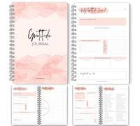 Templatables Gratitude & Mindfulness Journal | Gratitude Template, Self Care Planner, Positivity Diary, Daily Journal, Gratitude Jar, Wellness, Manifestation Journal - A5 Pink Watercolor